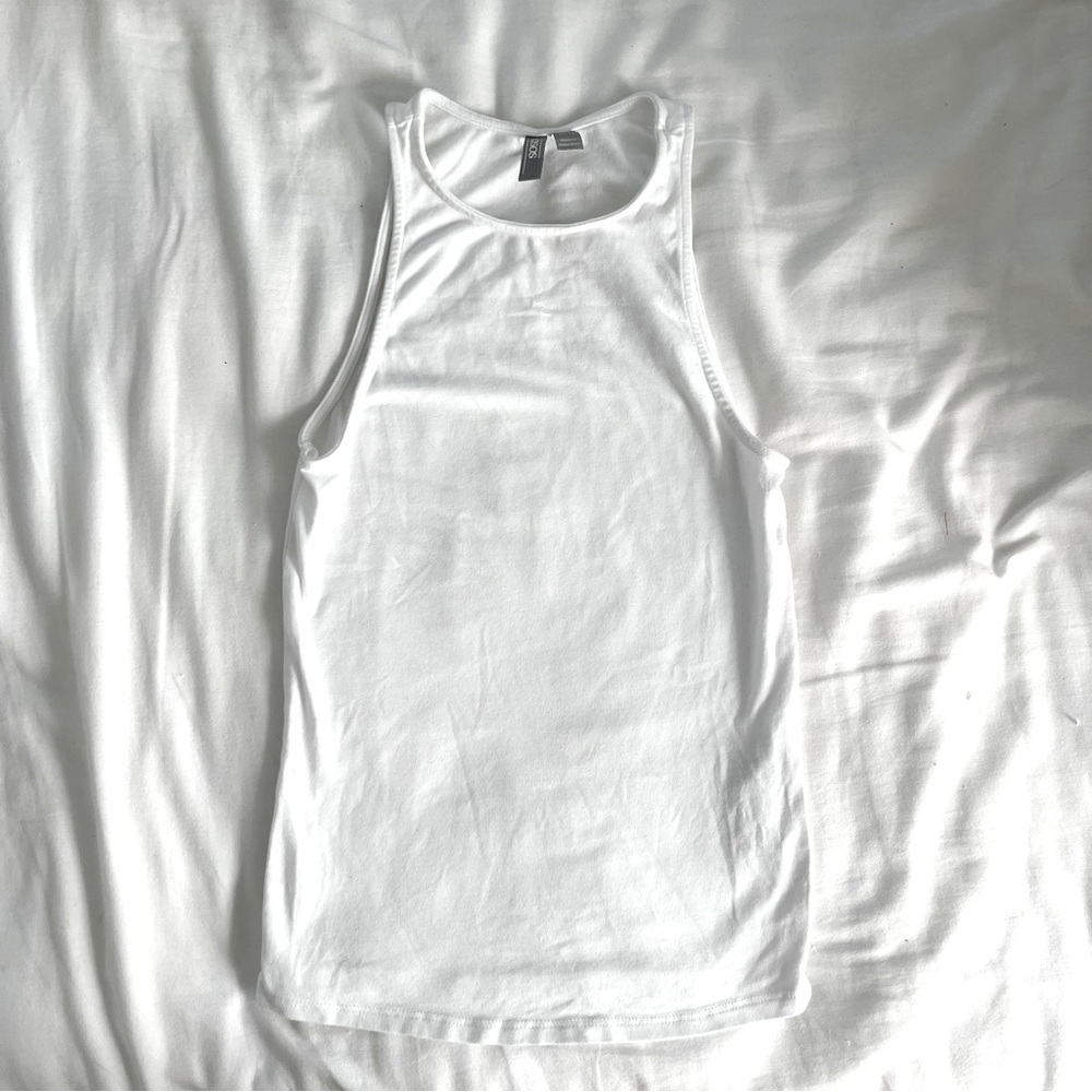 ASOS Design White High Neck Tank Top